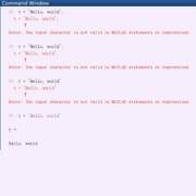 حل خطای The input character is not valid in MATLAB statements or expressions در متلب